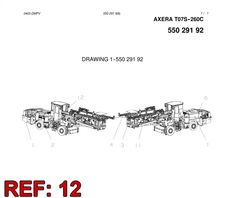 55030542 550 305 42 DRIVING- AND WORKING LIGHT ASSEMBLY - Sandvik Technical Drawing