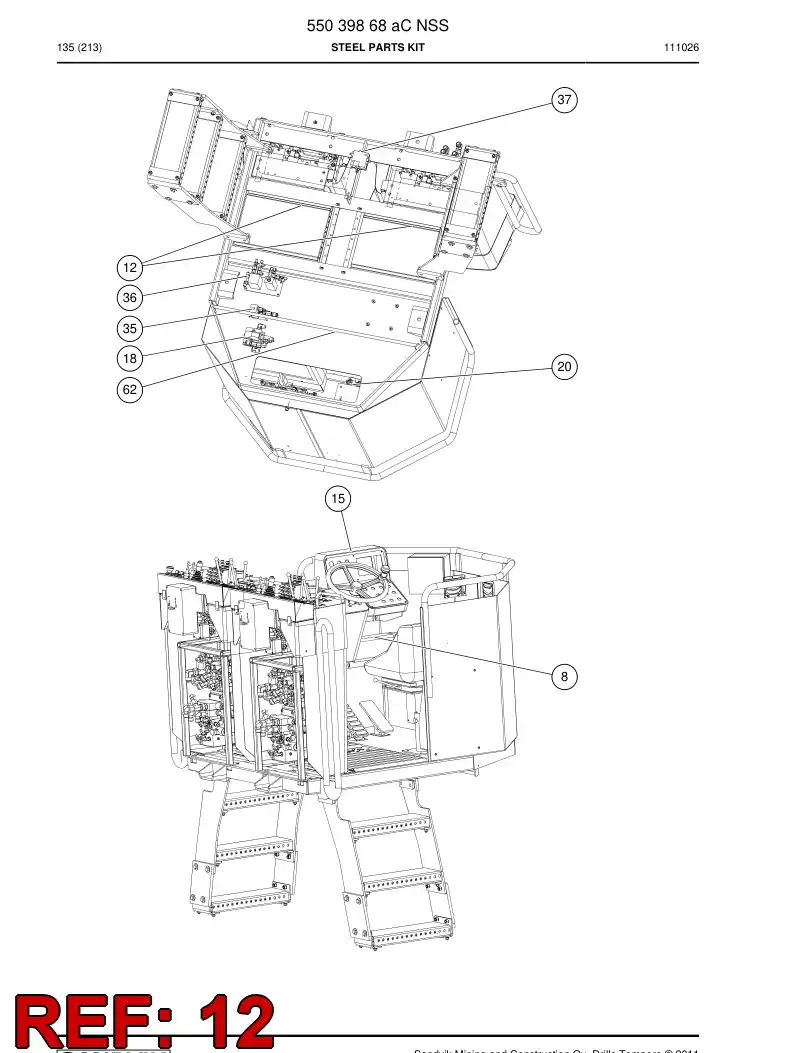 55030566 550 305 66 Cover plate - Sandvik Technical Drawing