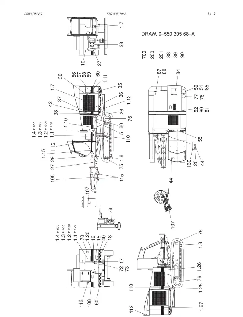 55030570cA 550 305 70cA STICKER / SYMBOL ASSY - Sandvik Technical Drawing