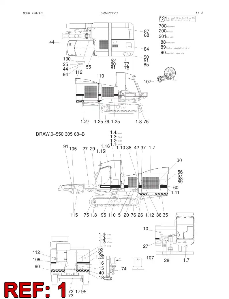 55030575 550 305 75 DECAL SET - Sandvik Technical Drawing