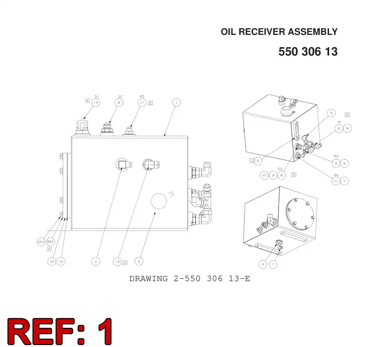 55030614 550 306 14 OIL RECEIVER ASSEMBLY - Sandvik Technical Drawing