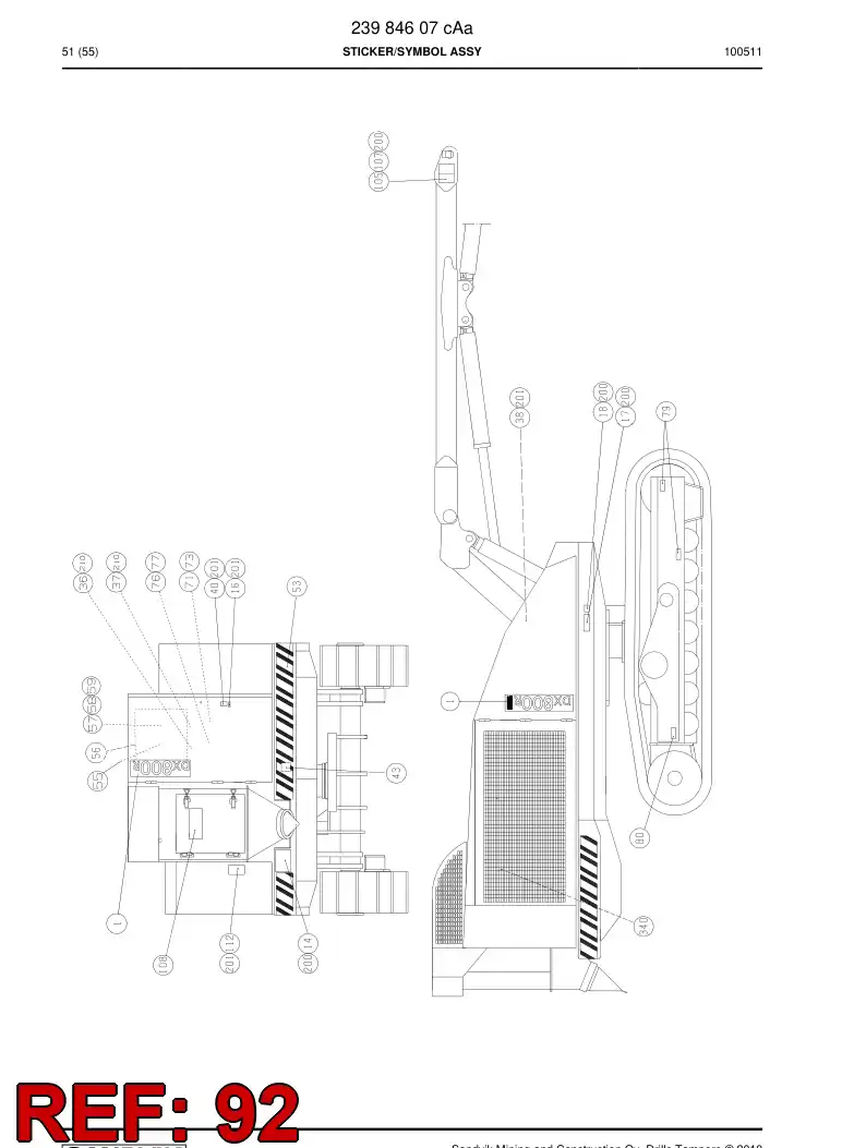 55030700a 550 307 00a Sign - Sandvik Technical Drawing