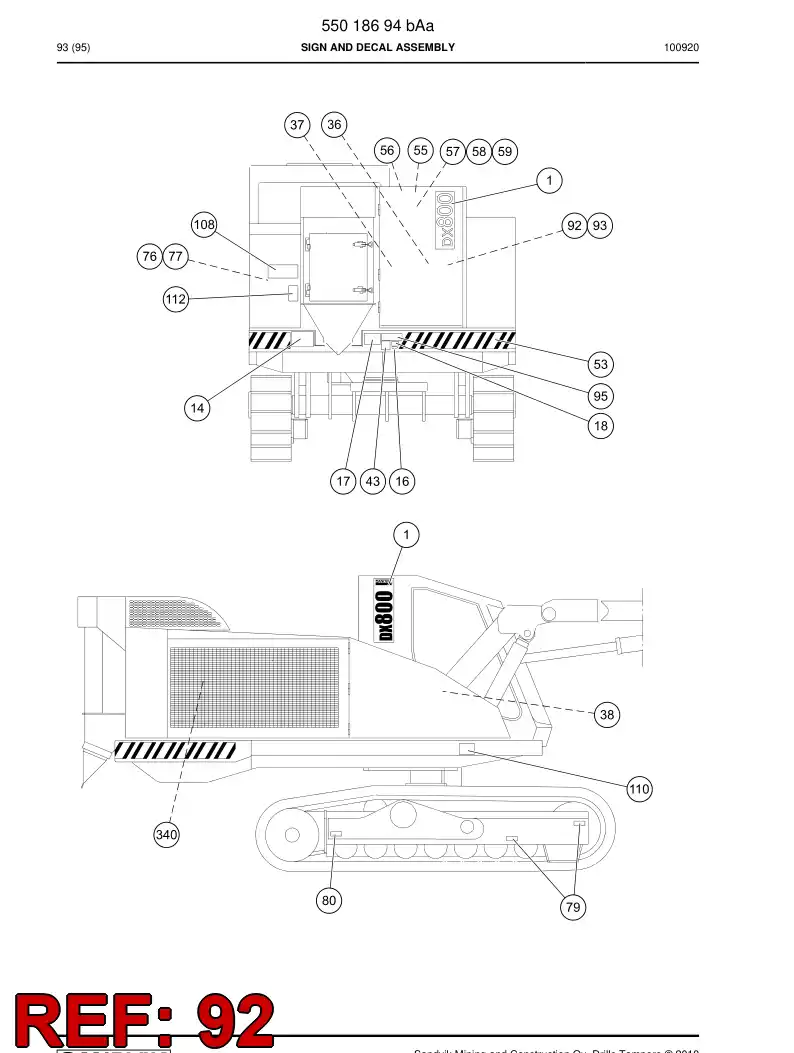 55030701b 550 307 01b Sign - Sandvik Technical Drawing