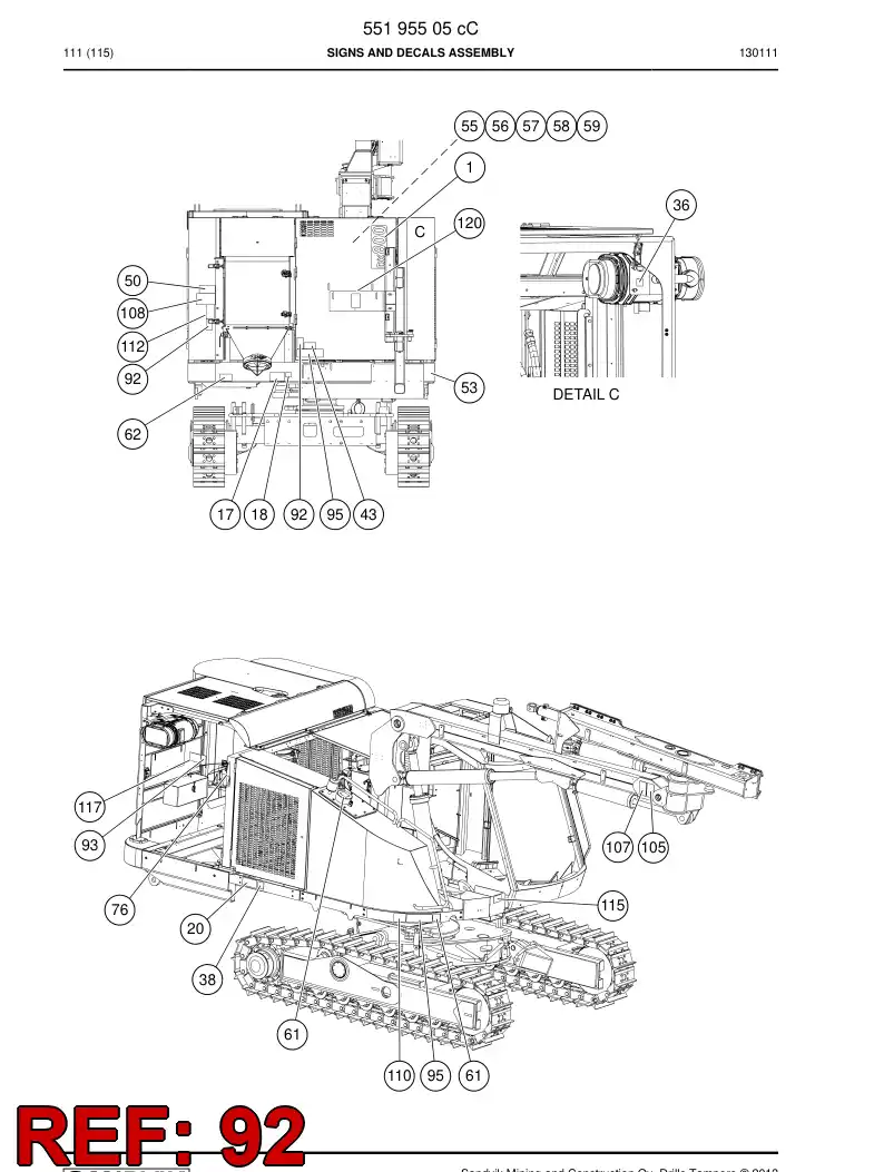 55030703c 550 307 03c Sign - Sandvik Technical Drawing