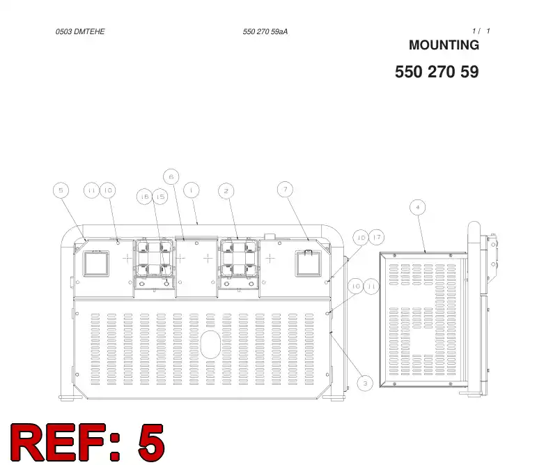55030903 550 309 03 COVER PLATE - Sandvik Technical Drawing