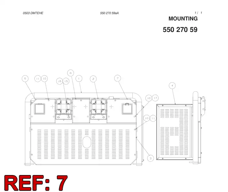 55030905 550 309 05 COVER PLATE - Sandvik Technical Drawing