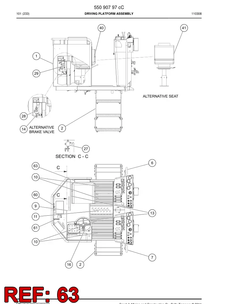 55031007a 550 310 07a Housing - Sandvik Technical Drawing
