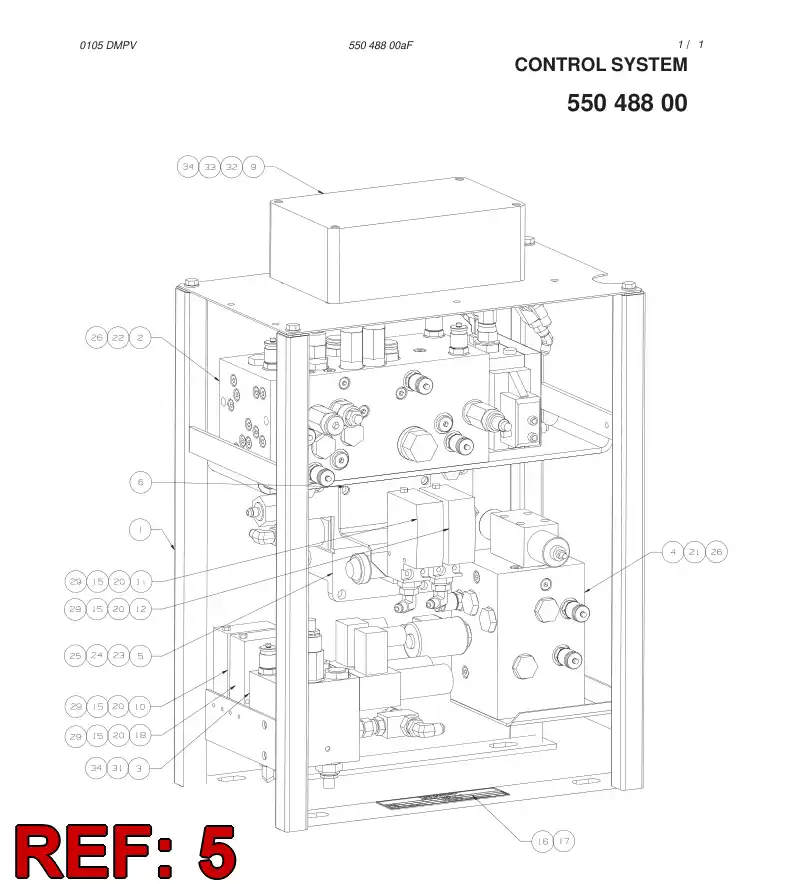 55031056 550 310 56 STEERING VALVE - Sandvik Technical Drawing