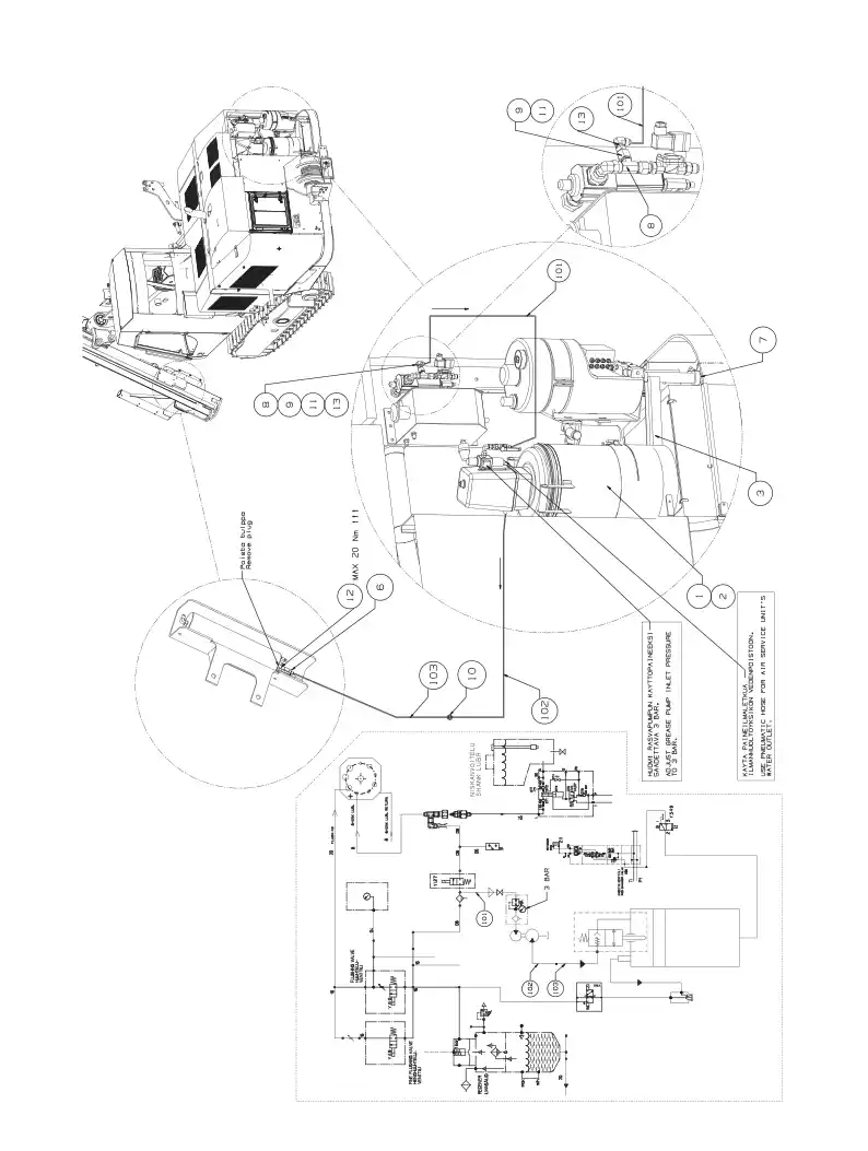 55031063eC 550 310 63eC GREASING UNIT - Sandvik Technical Drawing
