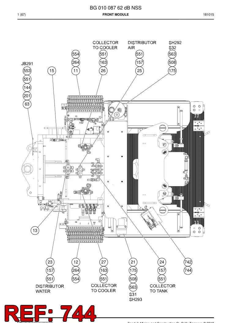 55031082 550 310 82 SUPPORTING BLOCK - Sandvik Technical Drawing