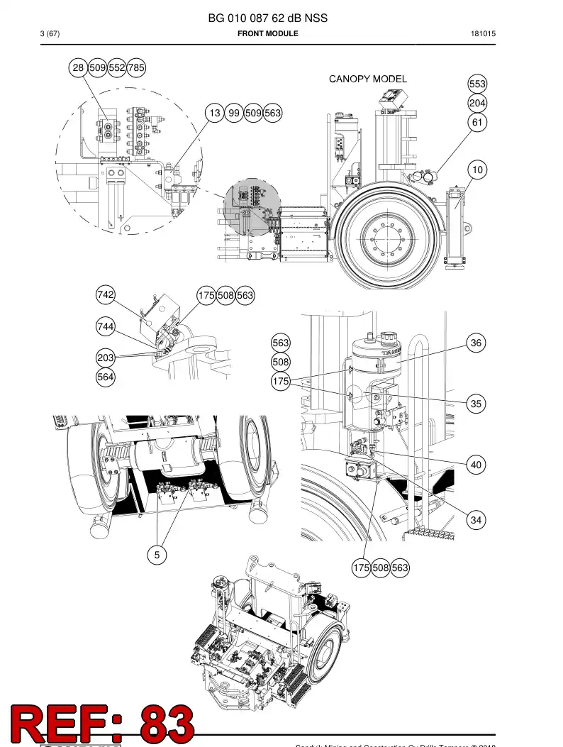 55031100a 550 311 00a Supporting block - Sandvik Technical Drawing
