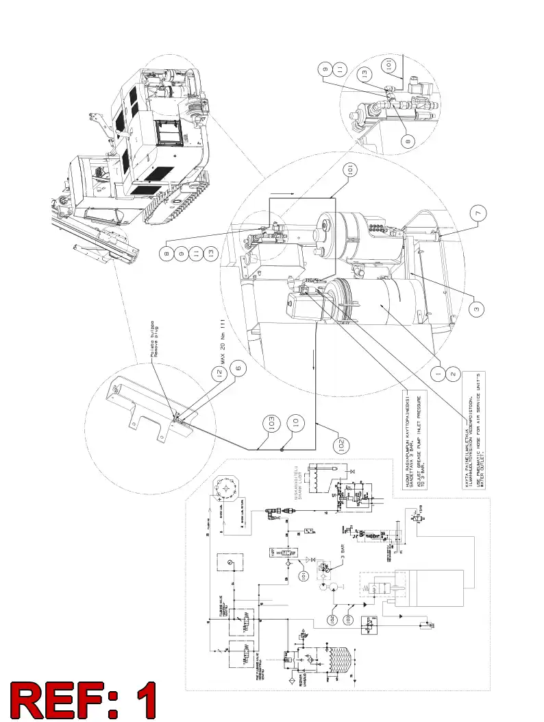 55031168 550 311 68 GREASE UNIT - Sandvik Technical Drawing