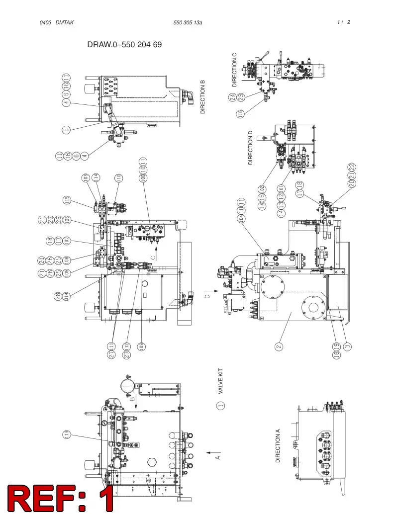 55031221 550 312 21 VALVE KIT - Sandvik Technical Drawing