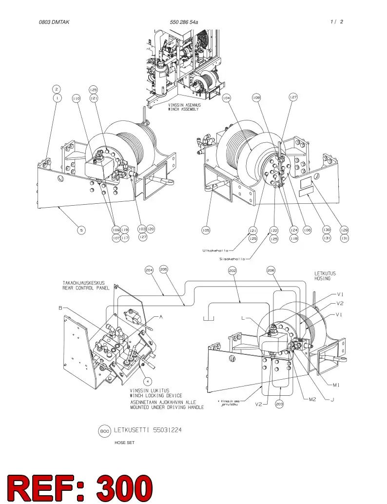 55031224 550 312 24 HOSE SET - Sandvik Technical Drawing