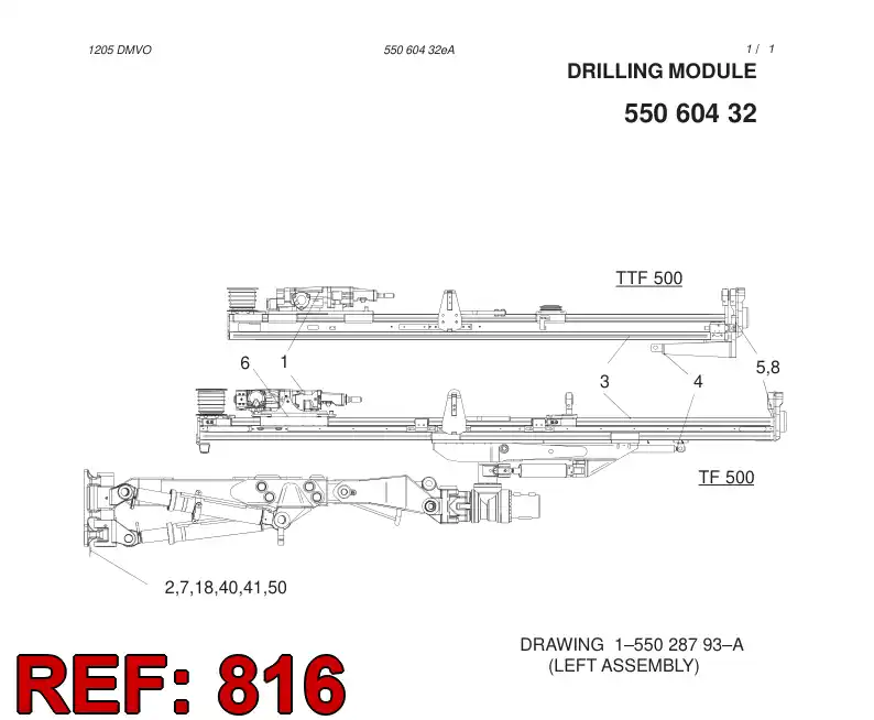55031254 550 312 54 HOSING - Sandvik Technical Drawing