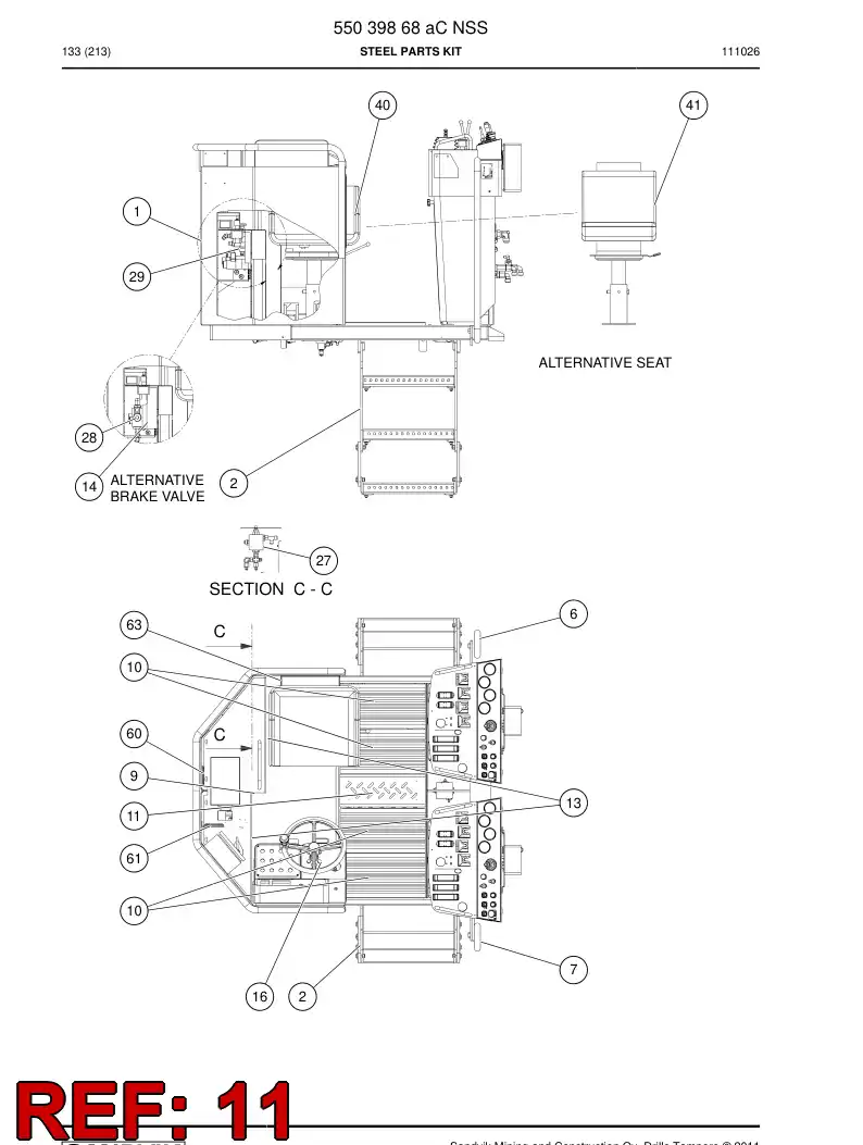 55031259 550 312 59 Cover plate - Sandvik Technical Drawing