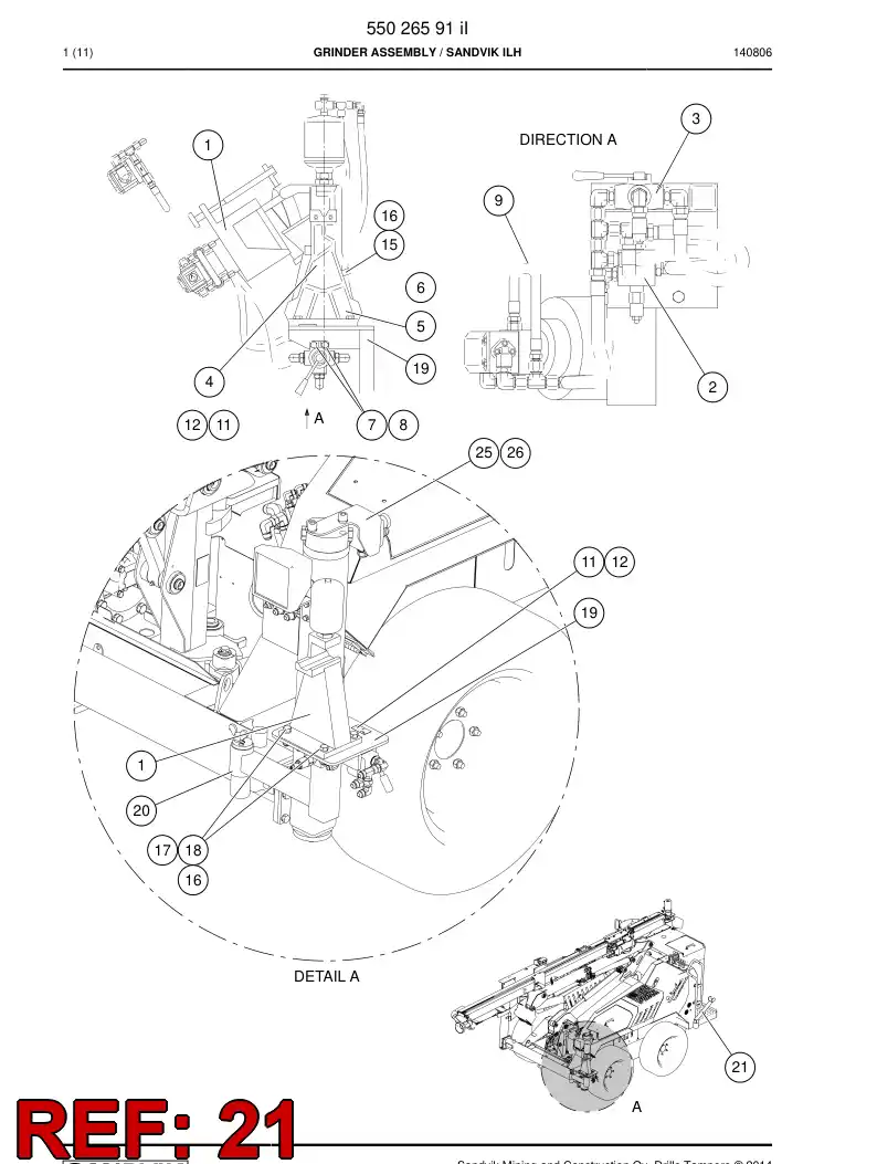 55031296 550 312 96 Bracket - Sandvik Technical Drawing