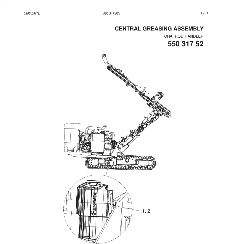 55031311 550 313 11 LUBRICATION DIAGRAM - Sandvik Technical Drawing