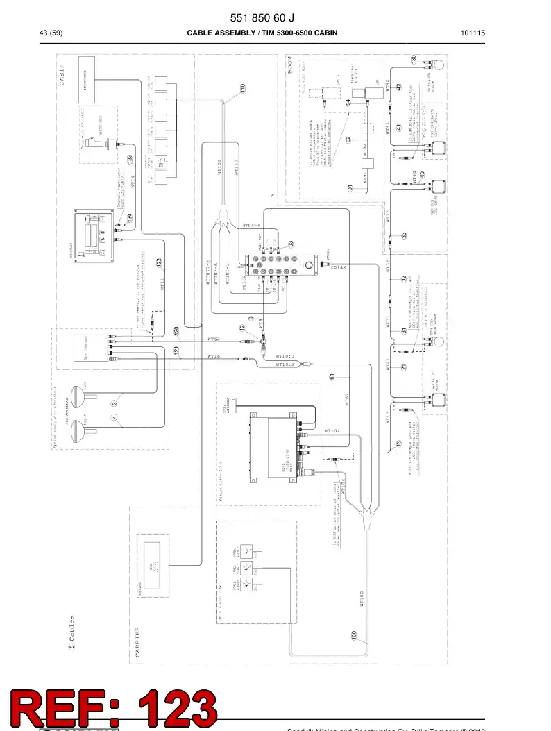 55031338c 550 313 38c Pre-wired plug cable - Sandvik Technical Drawing