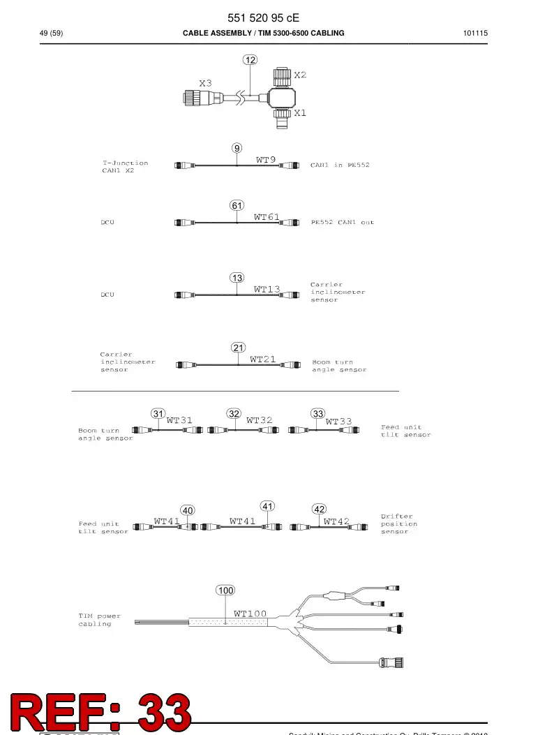 550 313 39b CABLE, CONECTOR MACHO PRECABLEADO - drawing