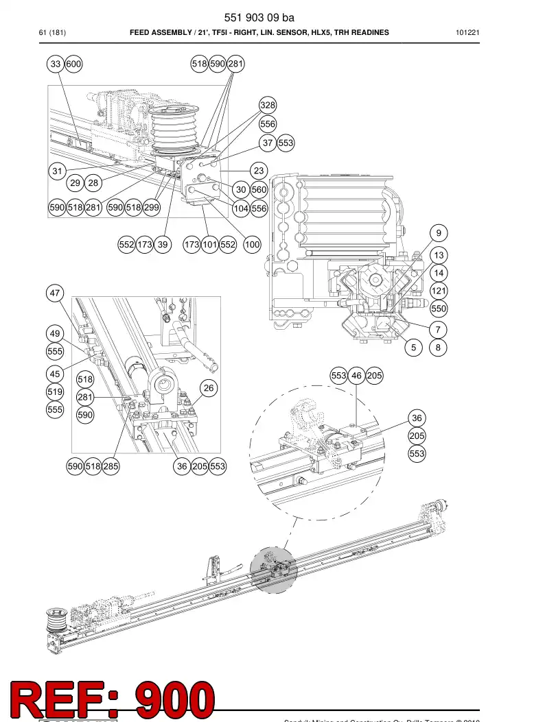 55031342 550 313 42 Pre-wired plug cable - Sandvik Technical Drawing