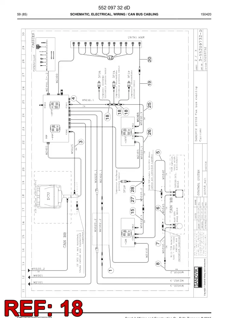 55031370m 550 313 70m Cable, Prewired Plug - Sandvik Technical Drawing
