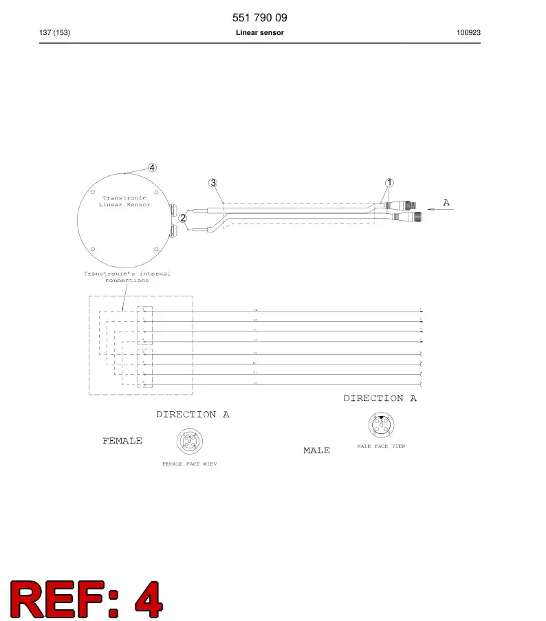 55031392 550 313 92 Linear sensor - Sandvik Technical Drawing