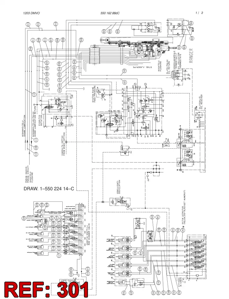 55031501 550 315 01 HYDRAULIC HOSE ASSEMBLY - Sandvik Technical Drawing