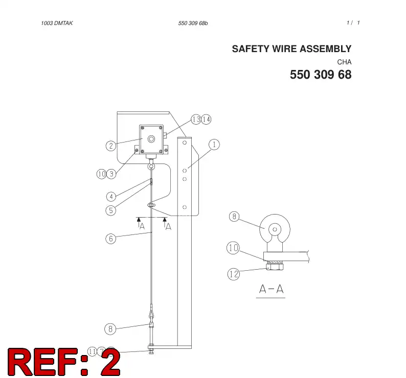 55031607 550 316 07 SAFETY LIMIT SWITCH - Sandvik Technical Drawing
