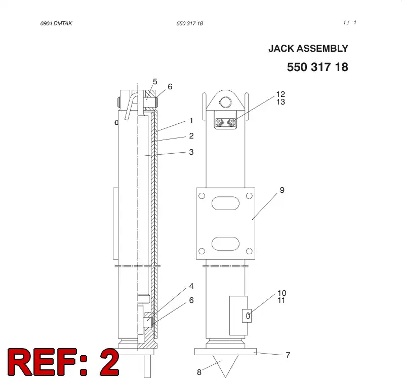55031720 550 317 20 INNER TUBE - Sandvik Technical Drawing