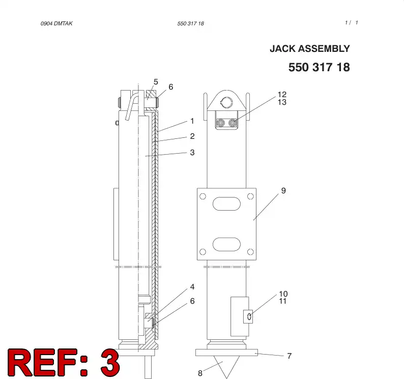 55031722 550 317 22 Cylinder - Sandvik Technical Drawing