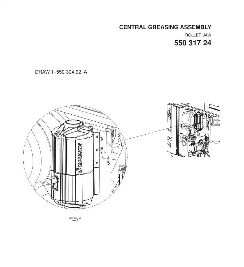 55031724cA 550 317 24cA CENTRAL GREASING ASSEMBLY - Sandvik Technical Drawing