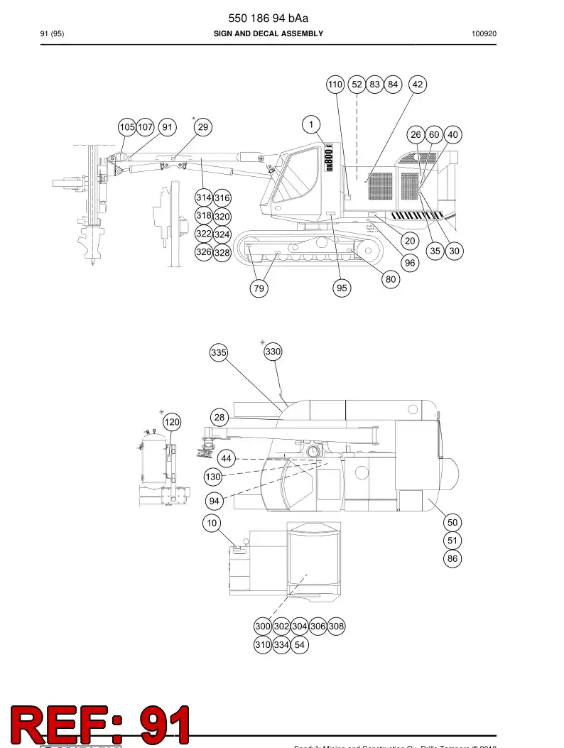 55031729 550 317 29 Decal - Sandvik Technical Drawing