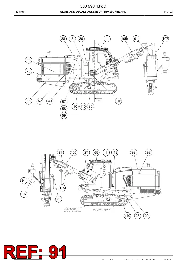 55031729e 550 317 29e Decal - Sandvik Technical Drawing