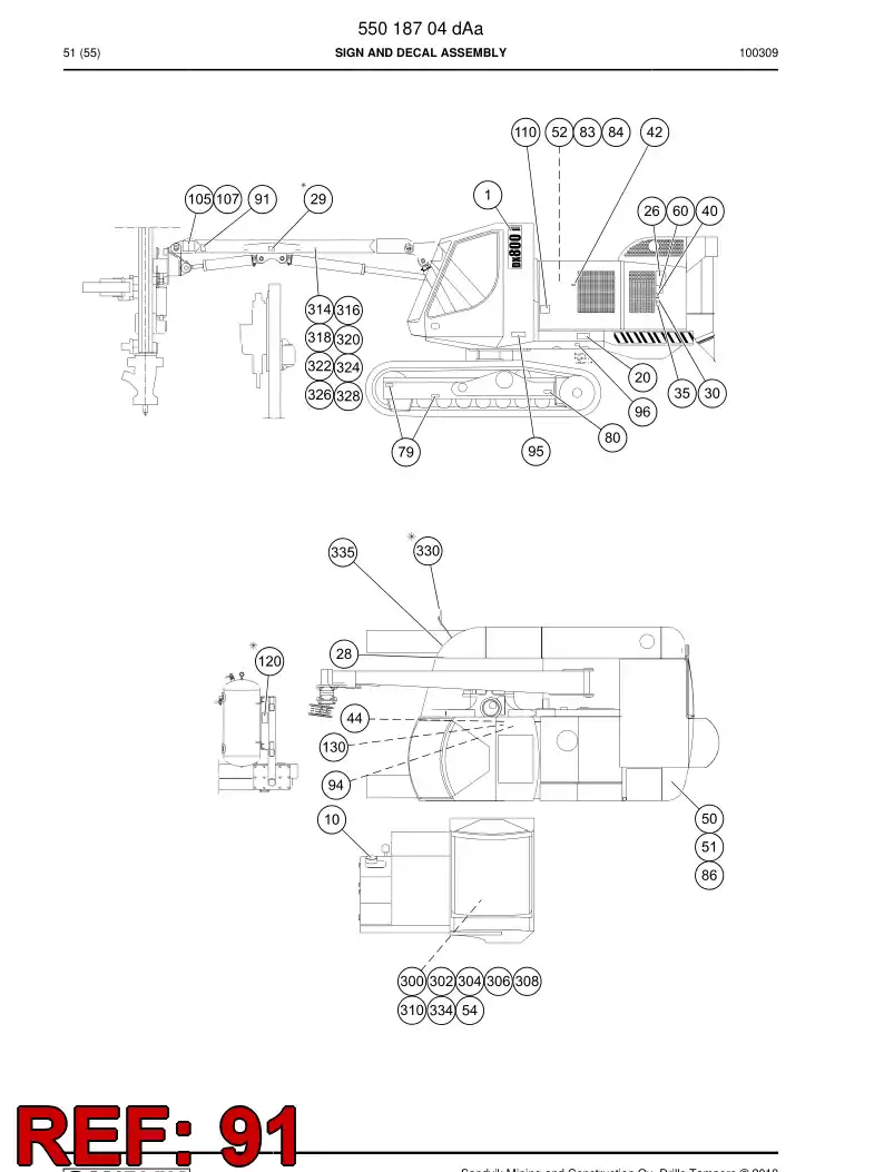 55031732a 550 317 32a Decal - Sandvik Technical Drawing