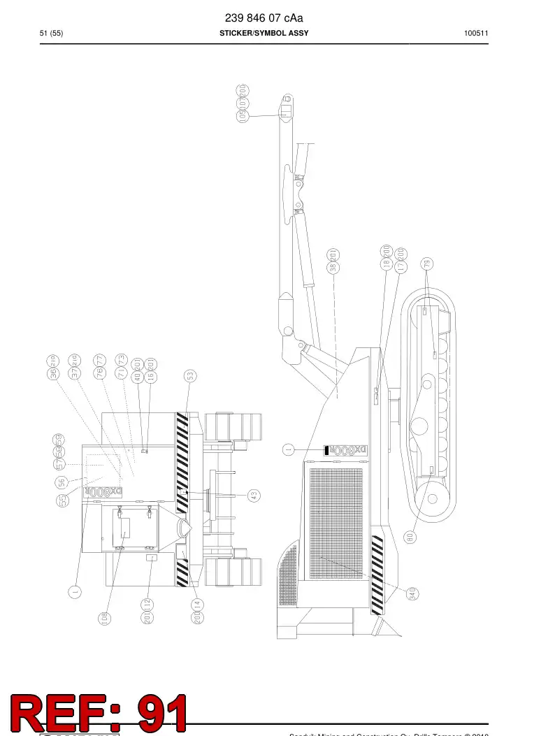 55031733 550 317 33 Decal - Sandvik Technical Drawing