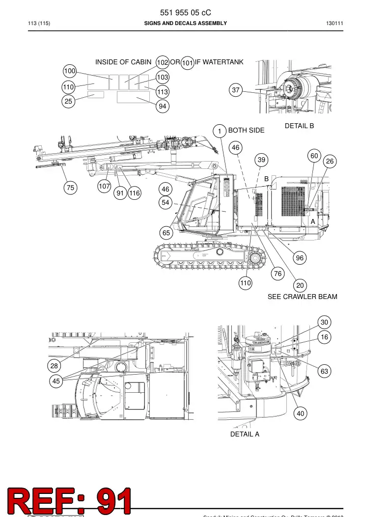 55031735c 550 317 35c Decal - Sandvik Technical Drawing