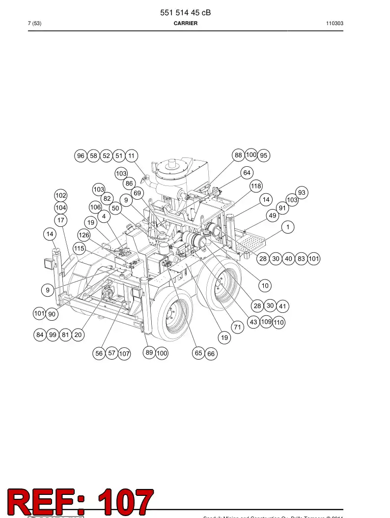 55031904a 550 319 04a Hose Assembly - Sandvik Technical Drawing