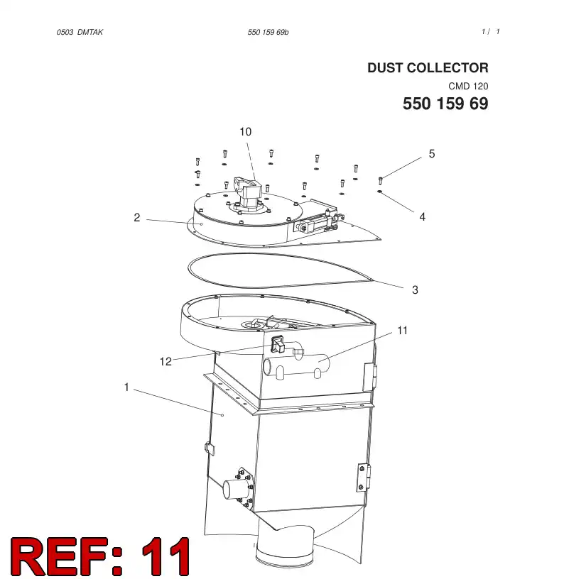 55032086 550 320 86 PRESSURE ACCUMULATOR - Sandvik Technical Drawing