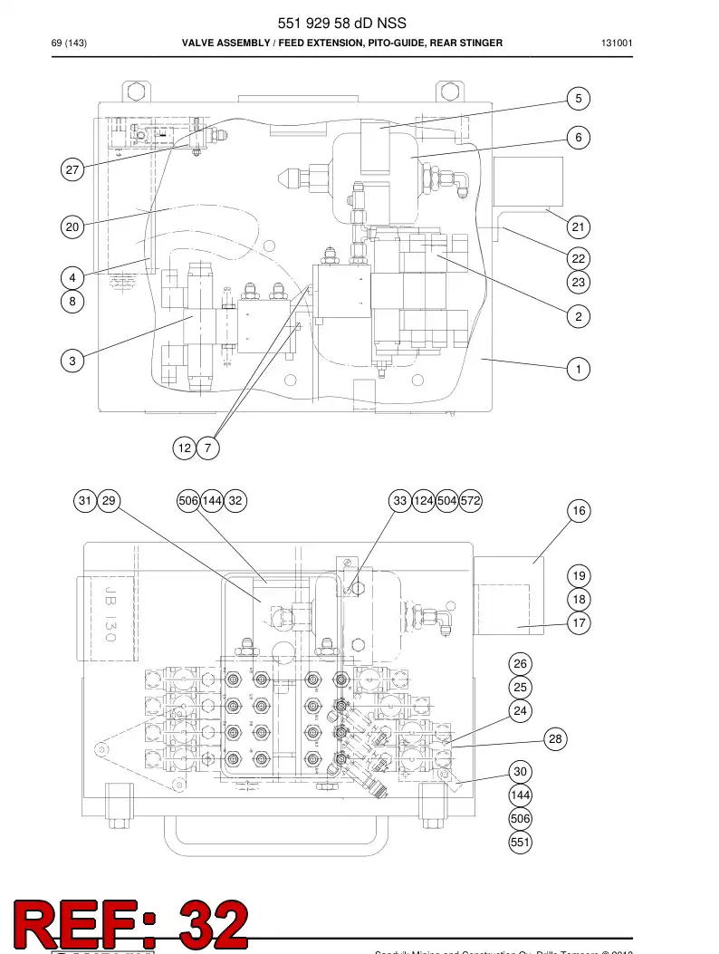 55032221b 550 322 21b Supporting block - Sandvik Technical Drawing