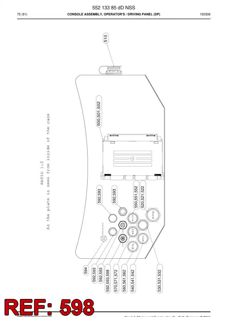 55032288n 550 322 88n Bus Terminator - Sandvik Technical Drawing