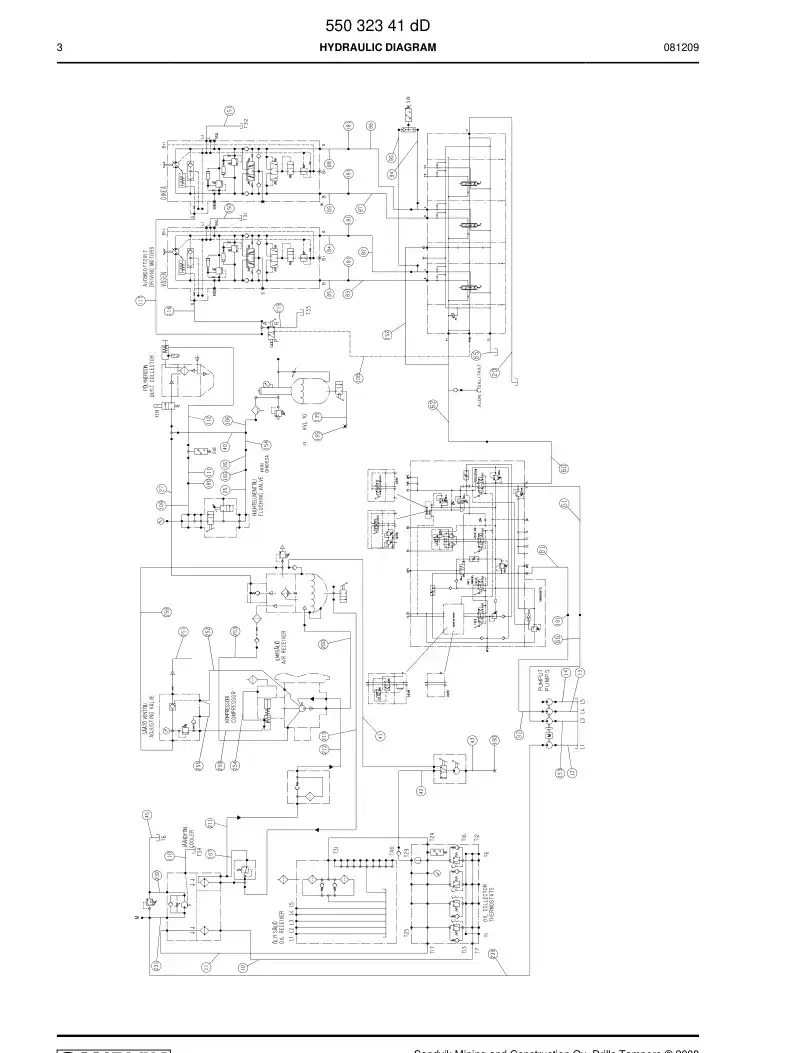 55032341d 550 323 41d HYDRAULIC DIAGRAM - Sandvik Technical Drawing