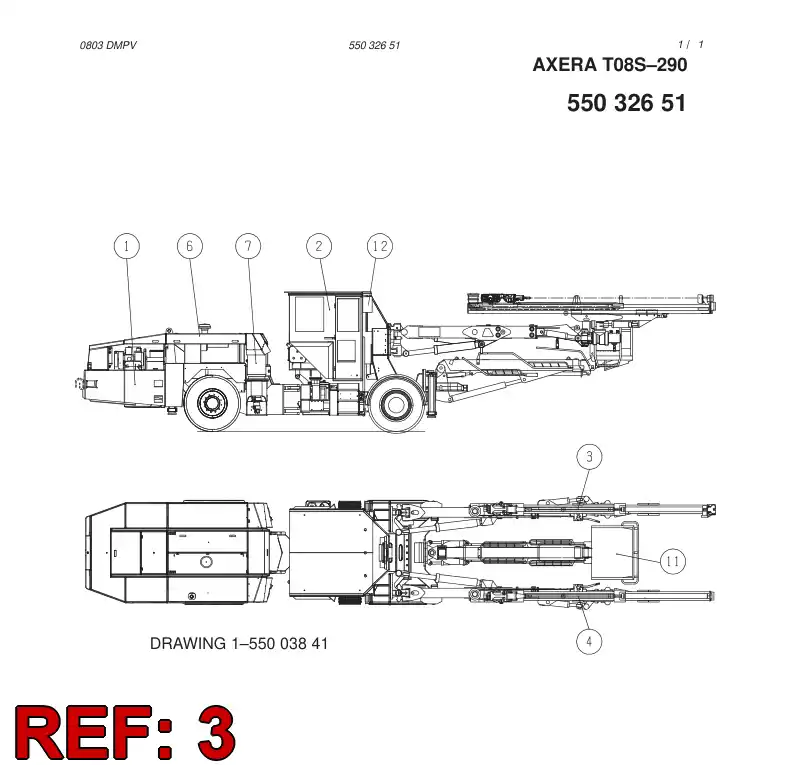 55032646 550 326 46 DRILLING MODULE - Sandvik Technical Drawing