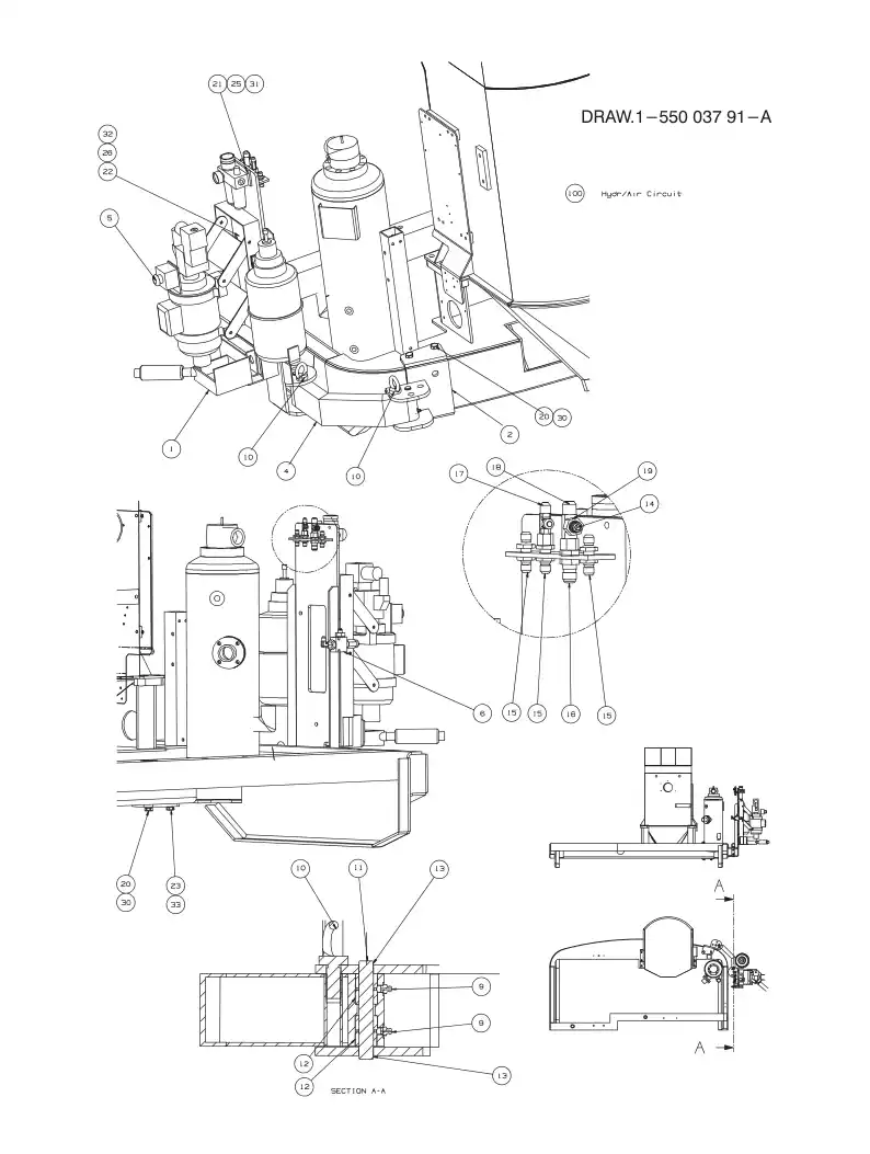 55032657A 550 326 57A GRINDER ASSEMBLY - Sandvik Technical Drawing