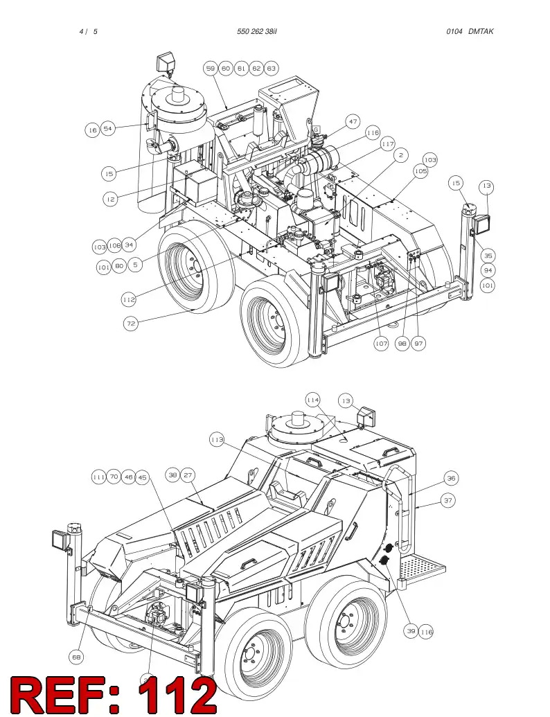 55032835 550 328 35 HYDRAULIC HOSE ASSEMBLY - Sandvik Technical Drawing