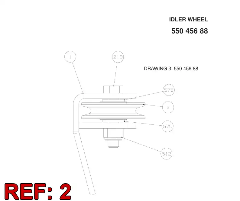 55032842 550 328 42 IDLER WHEEL - Sandvik Technical Drawing