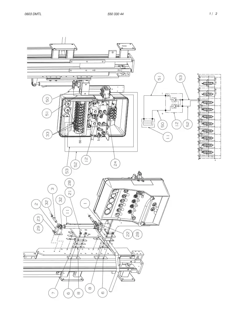 55033044a 550 330 44a CONTROL BOX ASSEMBLY - Sandvik Technical Drawing