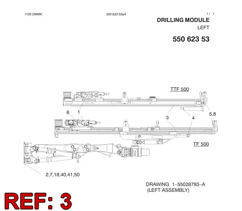 55033082 550 330 82 EXTENSION FEED - Sandvik Technical Drawing