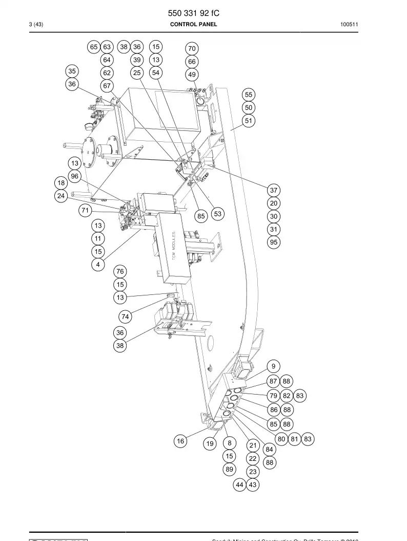 55033192f 550 331 92f CONTROL PRING - Sandvik Technical Drawing