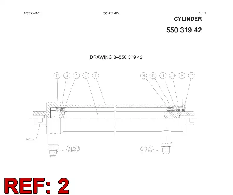 55033218 550 332 18 PISTON ROD - Sandvik Technical Drawing